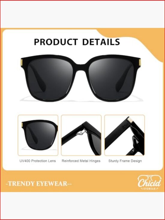 Square Polarized Sunglasses UV400 Protection Retro Style main image 6